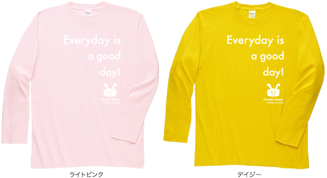 カスタムTシャツ長袖　A Good Dayのボディカラーイメージ　ライトピンク・デイジー