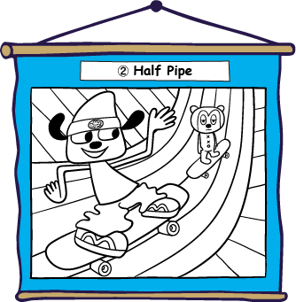 ロドニーぬりえ02 パラッパ Half Pipe